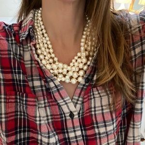 J.Crew factory faux pearl layered necklace